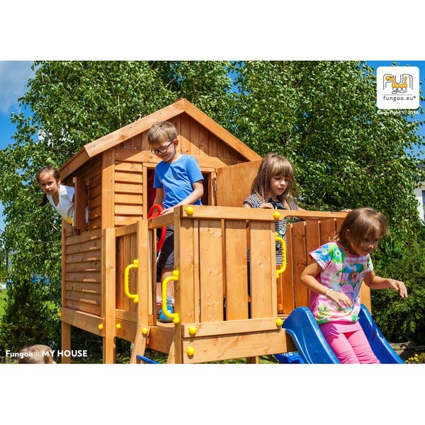 Продукт Fungoo MY HOUSE  площадка с къщичка с пързалка - 0 - BG Hlapeta